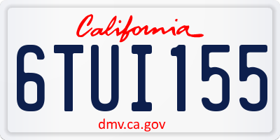 CA license plate 6TUI155