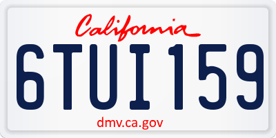 CA license plate 6TUI159