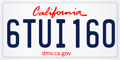 CA license plate 6TUI160
