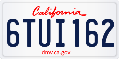 CA license plate 6TUI162