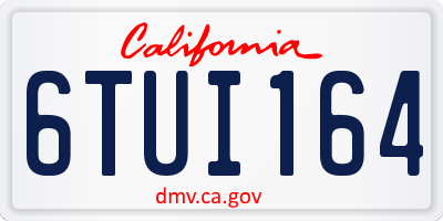 CA license plate 6TUI164