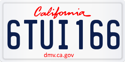 CA license plate 6TUI166