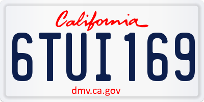 CA license plate 6TUI169