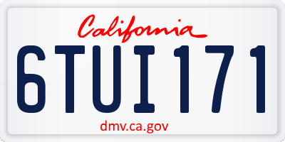 CA license plate 6TUI171