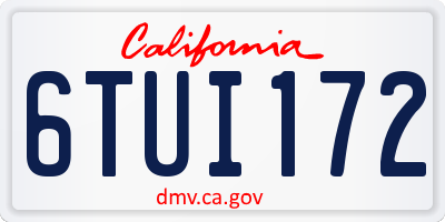 CA license plate 6TUI172