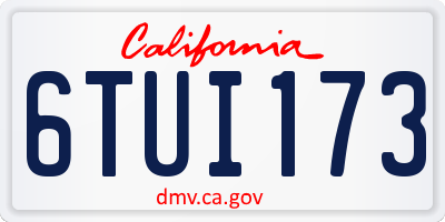 CA license plate 6TUI173