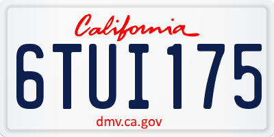 CA license plate 6TUI175