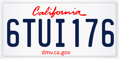 CA license plate 6TUI176