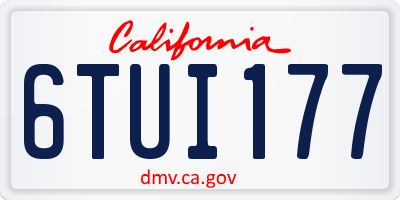 CA license plate 6TUI177