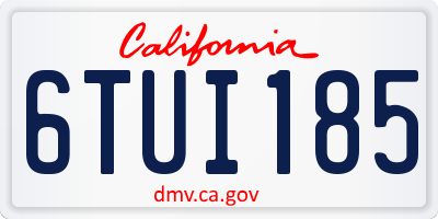 CA license plate 6TUI185