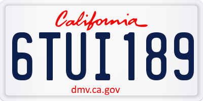 CA license plate 6TUI189