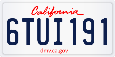 CA license plate 6TUI191