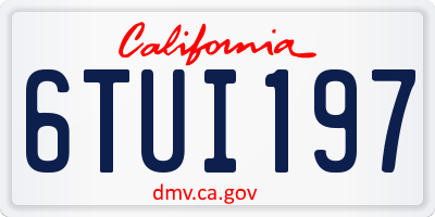 CA license plate 6TUI197