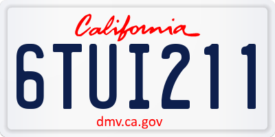 CA license plate 6TUI211