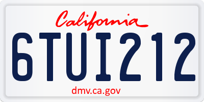 CA license plate 6TUI212