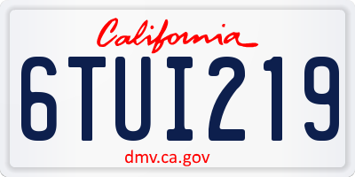 CA license plate 6TUI219