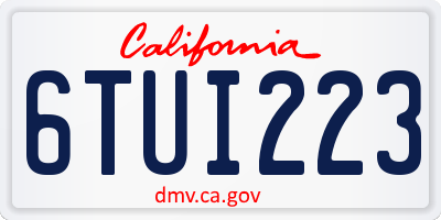 CA license plate 6TUI223