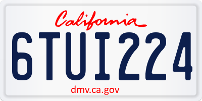 CA license plate 6TUI224