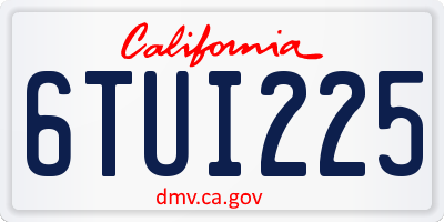 CA license plate 6TUI225