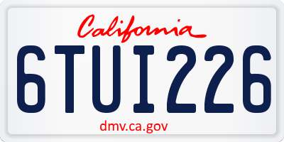 CA license plate 6TUI226