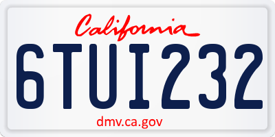 CA license plate 6TUI232