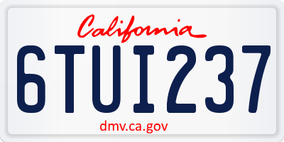 CA license plate 6TUI237