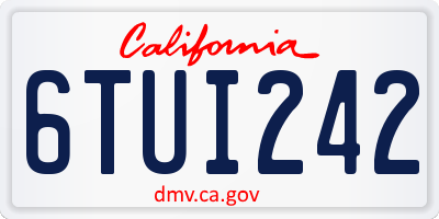 CA license plate 6TUI242