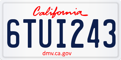CA license plate 6TUI243
