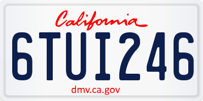 CA license plate 6TUI246