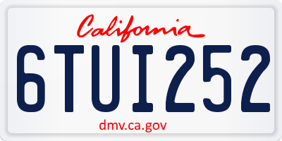 CA license plate 6TUI252