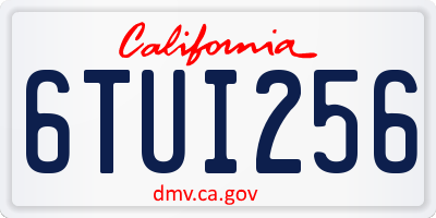 CA license plate 6TUI256