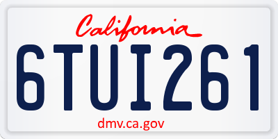 CA license plate 6TUI261