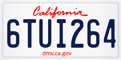 CA license plate 6TUI264