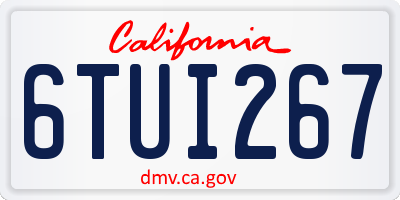 CA license plate 6TUI267