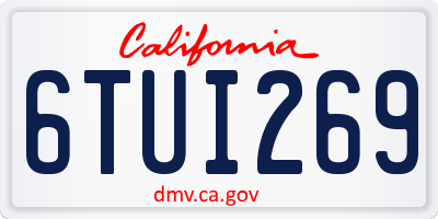 CA license plate 6TUI269