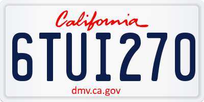 CA license plate 6TUI270