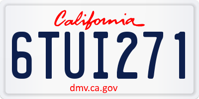 CA license plate 6TUI271