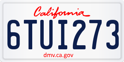 CA license plate 6TUI273