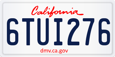CA license plate 6TUI276