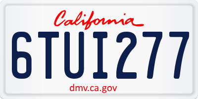 CA license plate 6TUI277