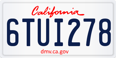 CA license plate 6TUI278