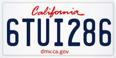 CA license plate 6TUI286