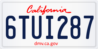 CA license plate 6TUI287