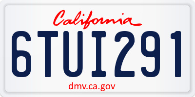 CA license plate 6TUI291