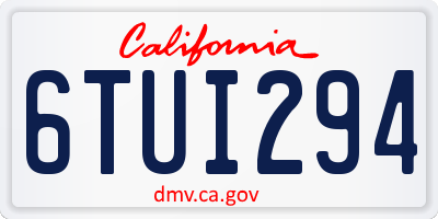 CA license plate 6TUI294