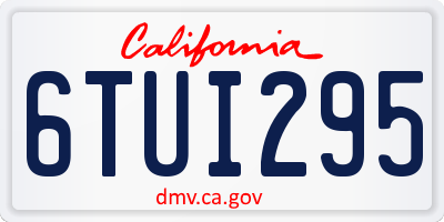 CA license plate 6TUI295