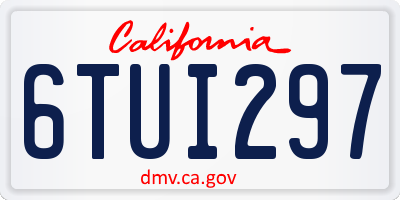 CA license plate 6TUI297