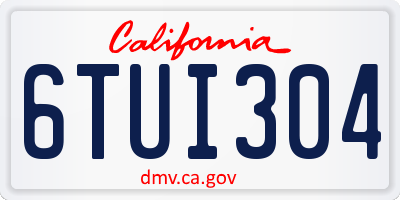 CA license plate 6TUI304