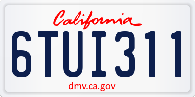 CA license plate 6TUI311