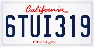 CA license plate 6TUI319